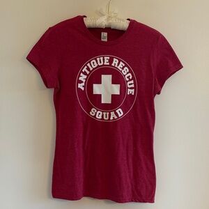 Antique Rescue Squad Graphic Tee in Heather Red
